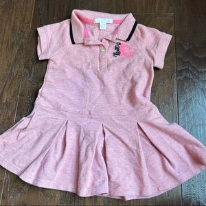 Burberry Girls Pale Pink Melange Mollyanna Polo Dress